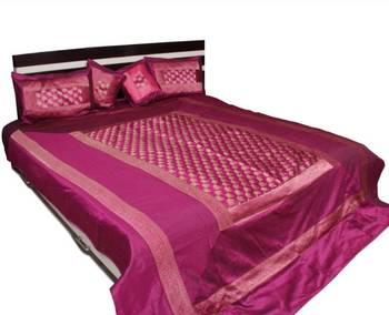 polysilk brocade bed cover 1