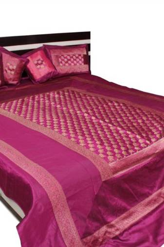 polysilk brocade bed cover