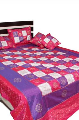 Ethnic Polysilk Bed Cover