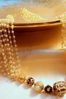 Rajwara Jaipuri Beads And Pears Royal Neckpiece