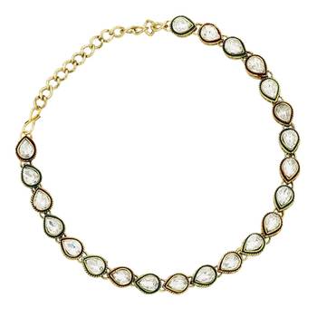 White yellow gold plated anklets 3