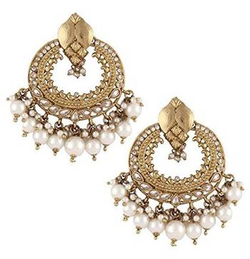 Gold pearl pearl jhumkas 1