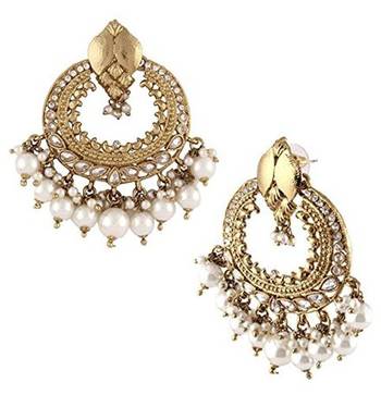 Gold pearl pearl jhumkas 2