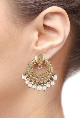 Gold pearl pearl jhumkas 3