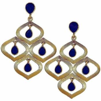 Blue stone ruby   danglers drops 1