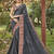 Navaratri Special Grey embroidered Algeria saree With Blouse