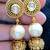 Multi String Beads Pearl Necklace Dangler Earring Set Gold Plated