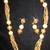Multi String Beads Pearl Necklace Dangler Earring Set Gold Plated
