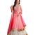 Pink brasso & net embroidered semi stitched salwar with dupatta