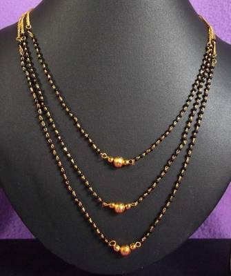 Three line black mangalsutra necklace 2