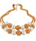 Double string pearl necklace for women