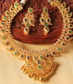 Unique Bridal Designer Ad Green Blue Mango Necklace Set