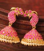   Awesome Designer Pink Small Peacock Jhumkka Dj01836