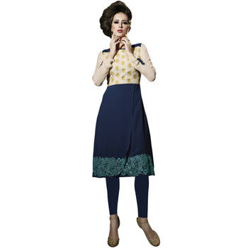 Blue  Embroidered Kurti 1