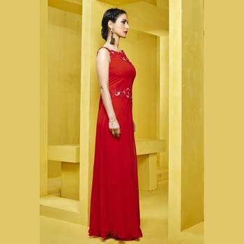Red  Embroidered Kurti 2
