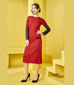 Red and Black  embroidered kurti