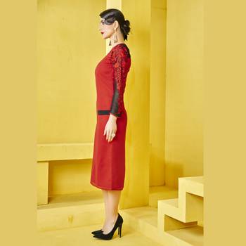 Red and Black  embroidered kurti 2