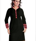 Black and pink cotton plain kurti