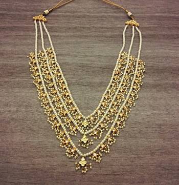 Kundan And Pearls High End Gold Plated Teen Lada Necklace 1
