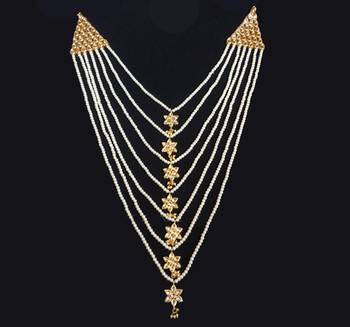 Kundan And Pearls Elegant Satlada Raani Haar Necklace 1