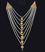 Kundan And Pearls Elegant Satlada Raani Haar Necklace