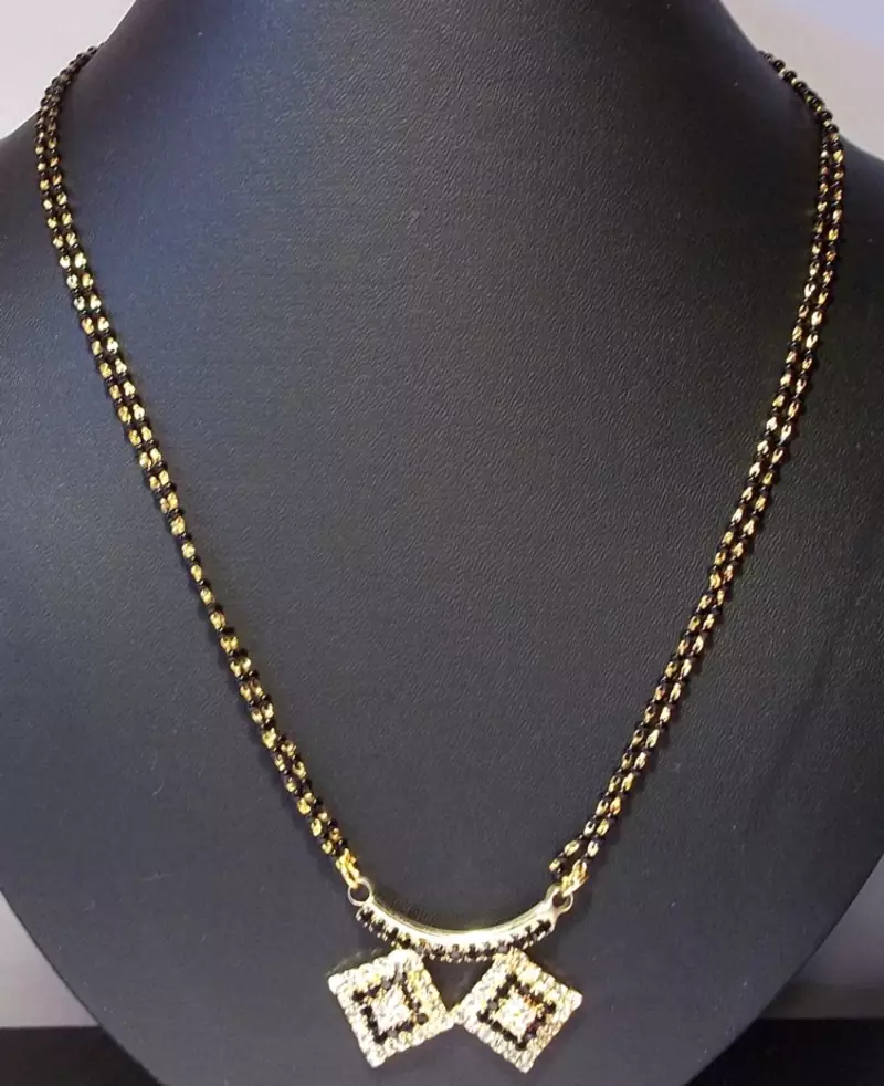 Black Stone Pendant Mangalsutra Necklace