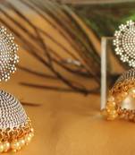 Gorgeous Oxidized Silver Jhumka With Pearl Drops Dj03102