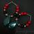 Fabulous Red & Black Rings with Green Drops