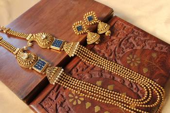 Awesome Designer Blue Mango Mugappu Short Haar Set 1