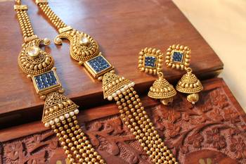 Awesome Designer Blue Mango Mugappu Short Haar Set 2