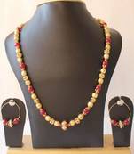 Designer Handmade Red Beads Necklace Set