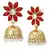 deep red floral 22k gold plated jhumki earring for women