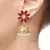 deep red floral 22k gold plated jhumki earring for women