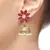reddish pink  floral 22k gold plated jhumki earring for women