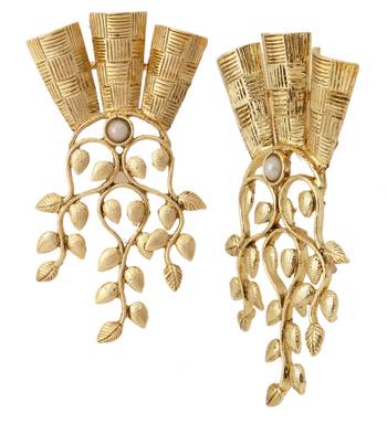 18k gold plated wild floral large statement earring for women 1