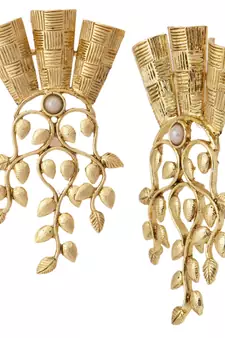 18k gold plated wild floral large statement earring for women