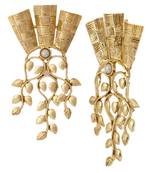 18k gold plated wild floral large statement earring for women