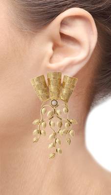 18k gold plated wild floral large statement earring for women 3