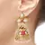red meenakari lotus pearl jhumki earring for women