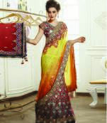 Sea Blue Embroidered Cut Work And Satin Unstitched Navratri  Lehenga  Chaniya  Choli