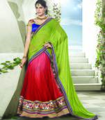 Red Color Net Designer Semi  Stitched Lehenga Choli