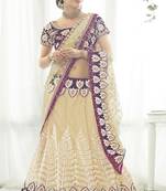 Chiku Embroidered Net With Flock Unstitched Navratri Lehenga Chaniya Choli