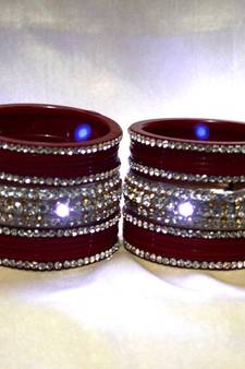 Unique lighting bangles set colour red 