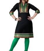Black cotton plain kurti