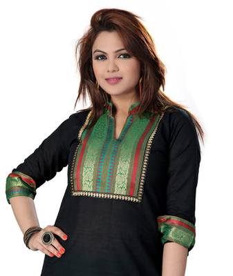 Black cotton plain kurti 2