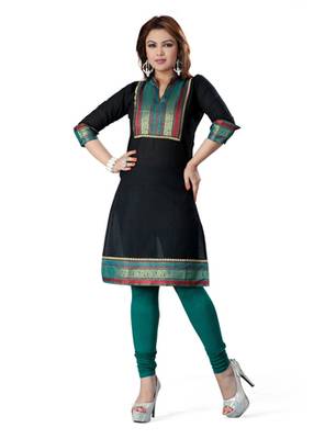 Black cotton plain kurti 1