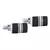 Stripes Rectangle Black Silver Enamel Rhodium Plated High Quality Brass Cufflink Pair for Men