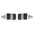 Stripes Rectangle Black Silver Enamel Rhodium Plated High Quality Brass Cufflink Pair for Men