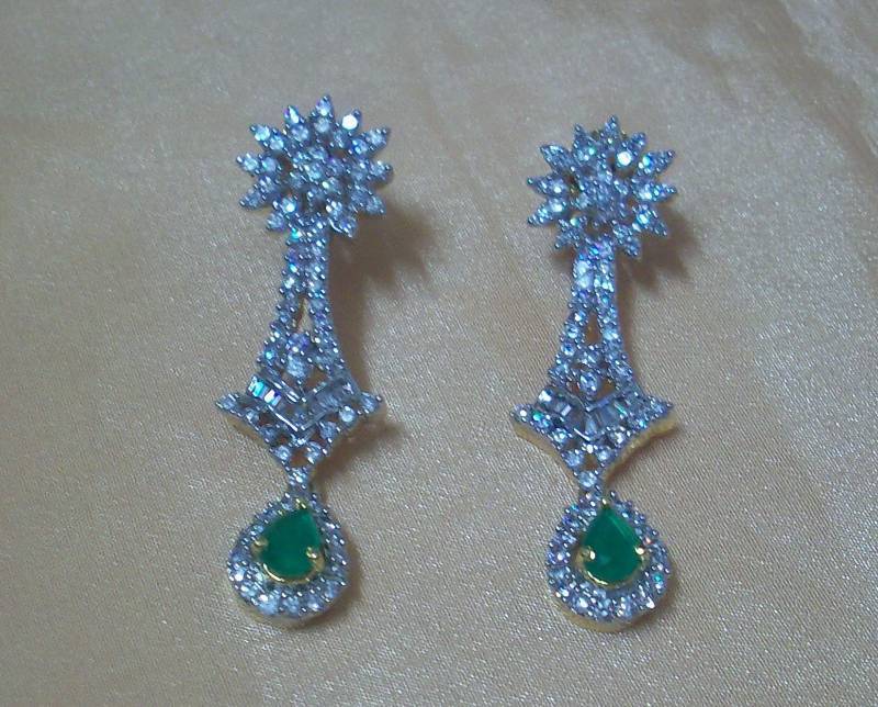 Designer Shining CZ Earrings - Danglers