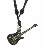 Stainless Steel Black Guitar Pendant Strand Chain